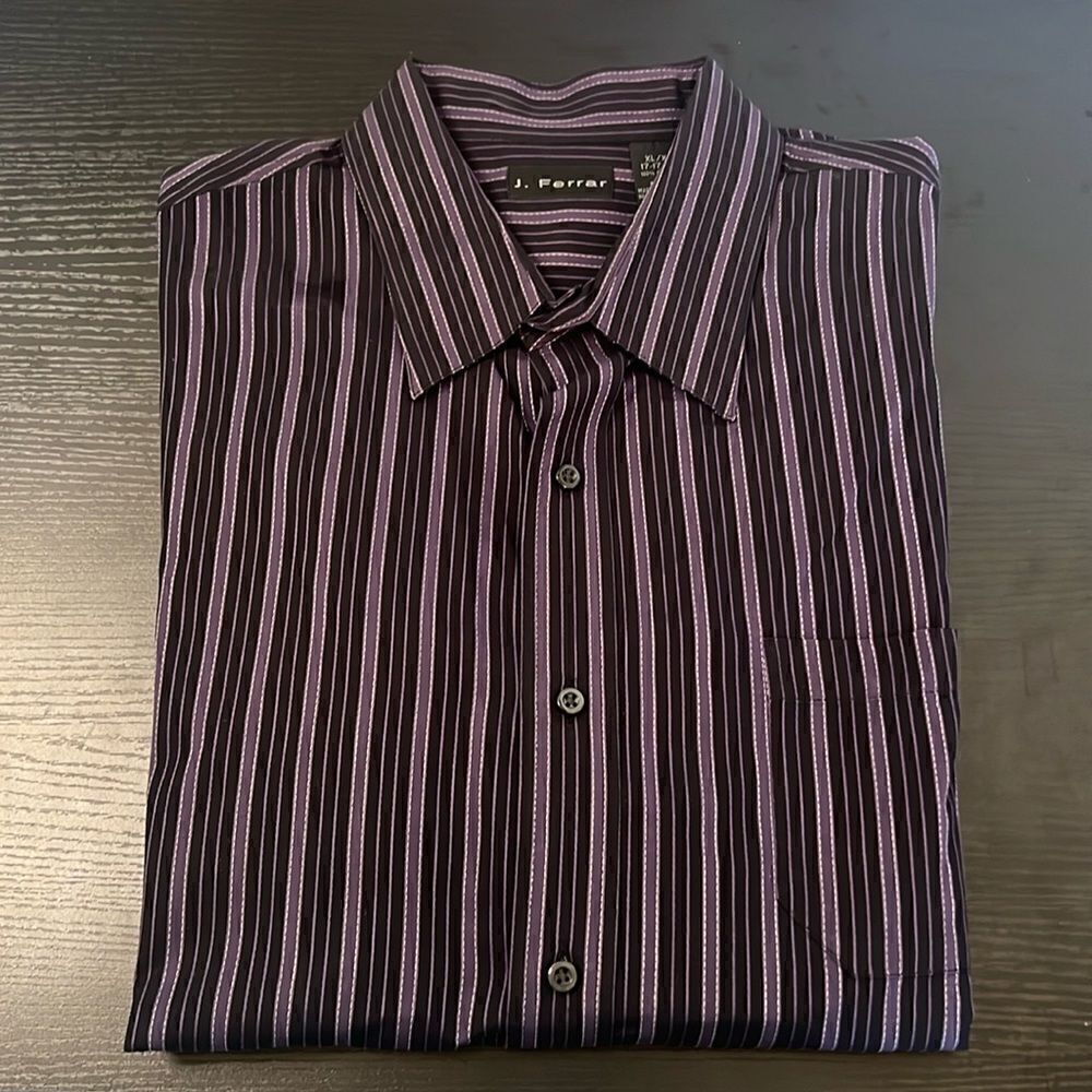 J. Ferrar Men's Long Sleeve Button Down Collared Shirt ~ Size XL